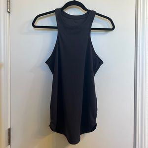 Black Ribbed High Neck Nike Workout Tank